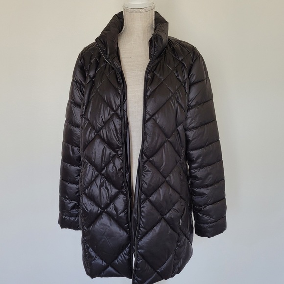 Womens Puffer Coat by Andrew Marc, Black, Size XL - Picture 3 of 8